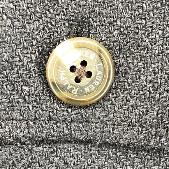 LAUREN RALPH LAUREN Blazer 4 Silk Linen Herringbone Blazer Jacket Blue Gray - Picture 8 of 15